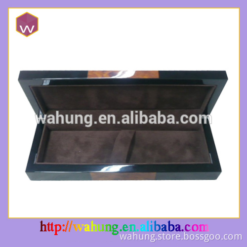 black wooden fountain pen holder box